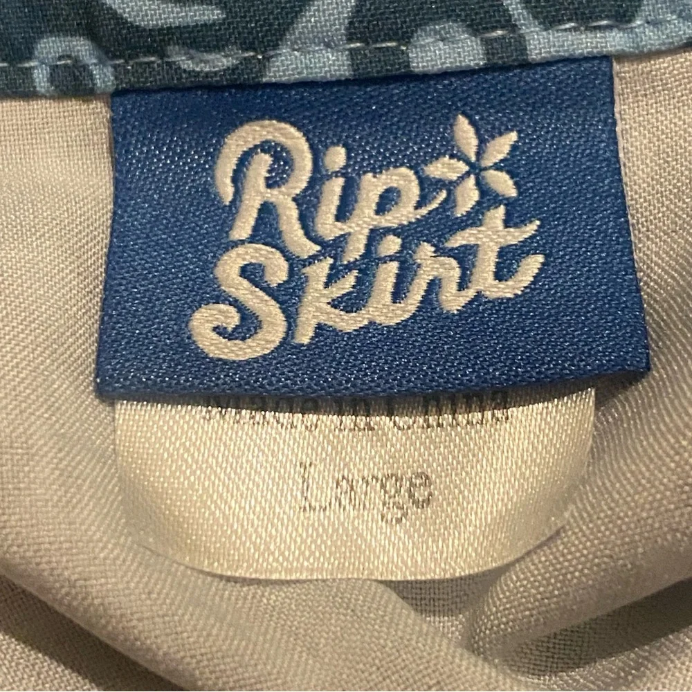 Set of 2 Ripskirt Hawaii 1 Wrap Skirts Maui moonlight & Tuscan blues Sz. Large
